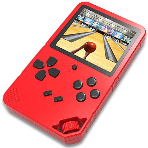 Bornkid 16 bits Consola de Juegos de Mano para Niños y Adultos con 220 Clásico Interesante Videojuegos 3.0 '' Pantalla Grande USB Recargable Seniors Electrónicos Juego (Rojo)