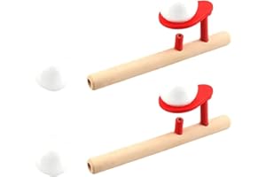 KOMUNJ 2 set di lembi palla giochi in legno per bambini palla fluttuante pustball legno pipa per bambini gioco di abilità per esercizi respiratori