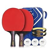 Perfekte tischtennis set - abco tischtennis set enth?lt 2 premium kontrolle orientierte paddel für das helfen sie ihrem spiel a paar nehmen kerben oben und 3 tischtennisb?lle, damit sie ihr spiel sofort starten, ohne zu gehen an anderer stelle für die suche nach zus?tzlichen schl?ger oder kugeln k?nnen.
