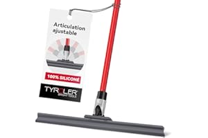 TYROLER BRIGHT TOOLS Tyroler Balai Raclette Sol Extérieur Terrasse | Tête de 45 cm 100% Silicone | 4 Parties de 140 cm de Long | Idéal pour Toutes Les Surfaces | Raclette Douche Sol | Raclettes Professionnelle