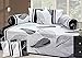 Homefab India 100% Cotton 8 Pieces Diwan Set - Black & White RS.599.00