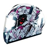 Entrega 24/48h Casco Integral Moto niño MT Thunder Kid Wild Garden Gloss Pearl Blanco/Morado Talla L