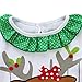 TiaoBug 2pcs Baby Girls Christmas Santa Cartoon Deer Ruffle T-shirt Tops Striped Tutu Pants Sets White 2-3 Years