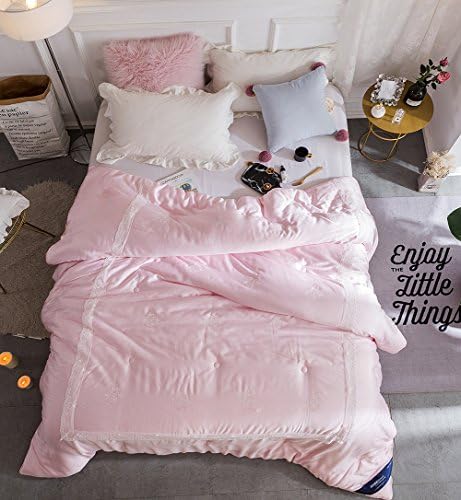Silky Soft Solid Comforters with Lace Edge, Modal Fabric, Silk Cotton Mix Fill