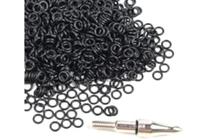 BremerLuft 130 x Joints toriques pour Pointe de flèche de tir à l'arc Anneaux en Caoutchouc de Remplacement pour Maintenir la Pointe de flèche (Noir)