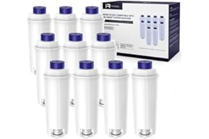 iRhodesy Filtro Acqua Compatibile con Delonghi DLSC002, Addolcitore Filtro di Ricambio Compatibile con Delonghi ECAM, ESAM, ETAM, BCO, EC (Set da 10)