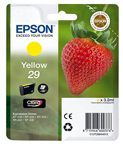 Epson Original T2984 Tintenpatrone Erdbeere, Claria Home Tinte, Text- und Fotodruck (Singlepack) gelb