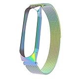 TIREOW Uhrenarmbänder Für Xiaomi Mi Band 3, Milanese Magnetic Loop Edelstahl Armband Uhrenarmband für Xiao Mi Band 3 (Multicolor)