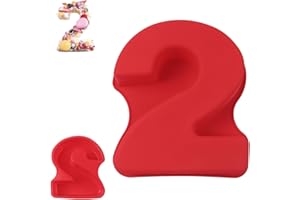 QEEYON 10 inch Large Silicone Number Cake Moulds, Number 2 Cake Tin Mould, Cake Pan Silicone Cake Tins for DIY Baking Birthday Wedding Anniversary, BPA Free, Non-Stick (Number 2)
