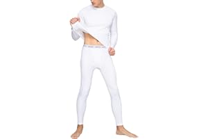 LAPASA Men's Fleece Lined Thermal Underwear Set, Light/Mid/Heavyweight Warm Long Sleeve Long Johns Top and Bottom, Base Layer Set M11/M57/M24