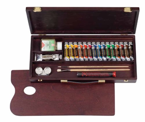 REMBRANDT WOODEN ARTISTS' BOX TRADITIONAL OIL PAINT SET
