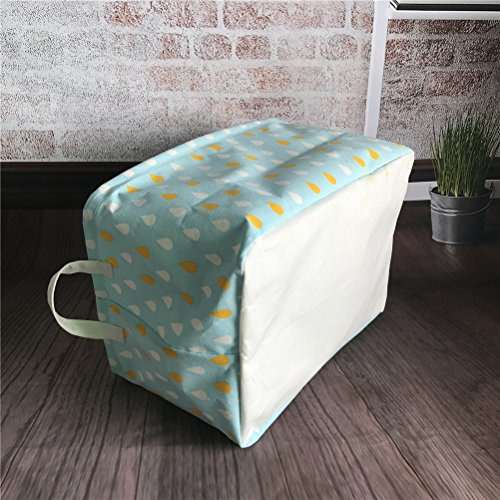 Inwagui Faltbaren Aufbewahrungskorb Wäschekorb Kinder aufbewahrung Spielzeug Warenkorb Kleidung Halter mit Deckel 39* 25* 22cm-Regentropfen A - 3