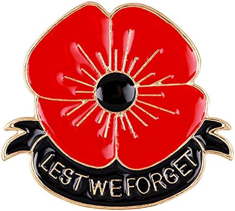 Poppy Brooches Poppy Pin Badges 2018 Flowers Black Ribbon ' Lest We Forget ' Remembrance Day Symbolic Brooch Pin Gift