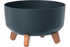PROSPERPLAST Pot de fleurs bas 9,8L avec pieds amovibles et insert 290 mm, anthracite