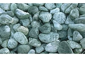 Metroquadrocasa Ciottoli di Marmo Verde Alpi in Sacchi Sassi Decorazione Giardino Ornamento, 60/100 mm - Sacco da 10KG