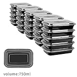 [25 Pack] HYCKee BPA Free Meal Prep Containers, Reusable 1 Compartment Bento Lun