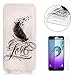 Produktbild CaseHome Silicone Gel Samsung Galaxy A3 2016/A310F Hülle(Mit Frei HD Displayschutzfolie) Transparent Weiche Silikon Schutzhülle,Weicher Flexibel Klar Gel Silikon TPU Hülle Superdünn Stoßfest Tasche Telefon-Kasten Schutz Tasche Schutzhülle Durchsichtig Handyhülle Silikon Case Schale für Samsung Galaxy A3 2016/A310F with Unique Black Pattern Design-Feder Herzen