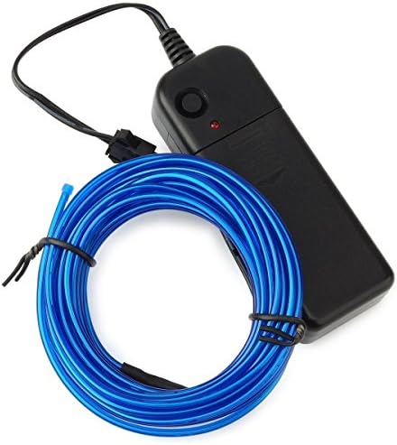 EL Wire Blue, 5m Flexible Neon Lights with Battery Box Electroluminescent Rope lighting (BLUE 5M)