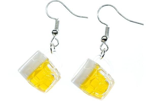 Miniblings ölglas örhängen – handgjorda modesmycken I Oktoberfest mugg mått Wiesn Bayern – örhänge silverpläterade örhängen, 14mm, Metall Plast, inte känd