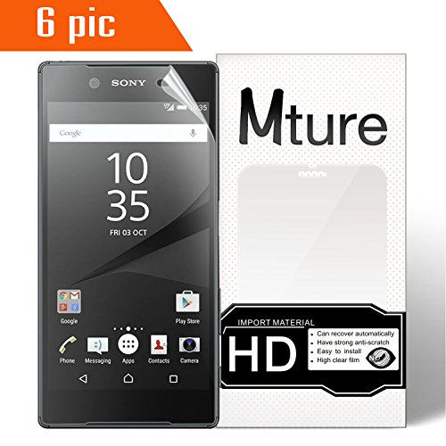 6-pack Sony Xperia Z5 Schutzfolie Mture Displayschutz für Sony Xperia Z5 5.2' Transparent Schutzfolie Screen Protector Ultra Klar Film Stressfreie, Blasenfreie Installation, Anti-Fingerabdruck High Definition LCD Displayschutzfolie (HD Clear)