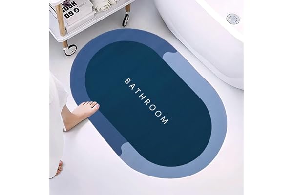 Cortina Pack of 1 Quick Dry Water Absorbing Rectangular Silicon Floor Mat | Anti-Skid & Non-Slip Cushion Doormat for Home, Ki