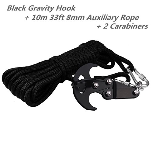 Crochet de Gravité Cyfie en Acier Inoxydable avec Aimant Crochet Combiné Pliable Multifonction pour Extérieur Survie Mousqueton Sports de Plein Air