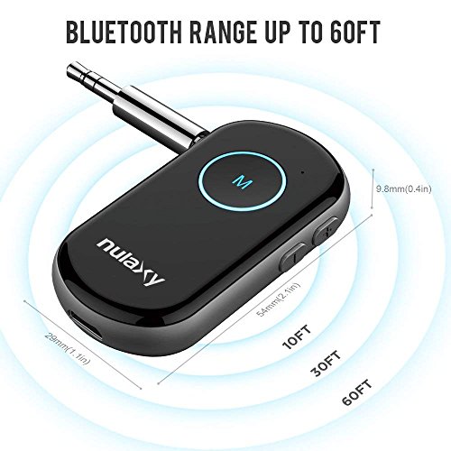 Nulaxy-BR01-Bluetooth-Receiver-Wireless-Car-Kit-Aux-Sound-Adapter-for-Car-Home-Stereo-Headphones-Speaker-System-Up-to-60-Feet-Range-Bluetooth-41-CSRA2DP-Hands-Free-Call-CVC-Noise-Canceling