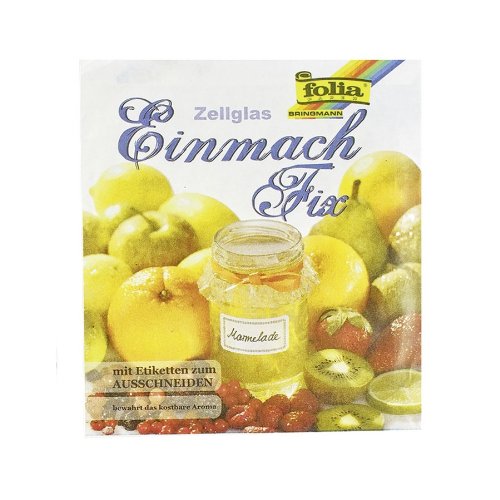 Folia Einmachcellophan, 30x60cm, Beutel mit je 3 Bogen & Selbstklebeetiketten - 2