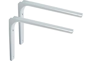 SAYAYO Regalwinkel Schwerlast Regalhalterung Regalträger Weiss Regalhalter Metall 90 Grad L-förmige 2 Stück Winkel Regal 300x250 für Wandhalterung Regal, Eckregal, Hölzern Möbel