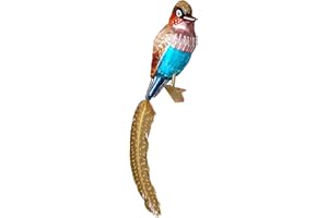 KREBS GLAS LAUSCHA Kingfisher 15 cm żółto-niebieski z żółtą piórem