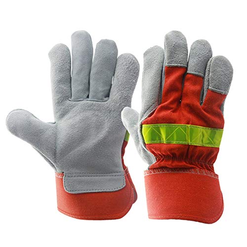 Preisvergleich Produktbild Heaviesk Fire Proof Gloves Lederarbeitshandschuh-Sicherheits-Bra... Fire Proof Feuerfeste Ausrüstung Hitzebeständig Mit Reflektierendem Riemen
