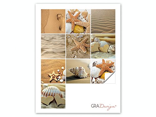 Graz Design® Fliesen zum Aufkleben Badezimmer Wandfliesen Sand Strand Meer Seestern Urlaub (15x15cm // Set 10 Stück) - 3