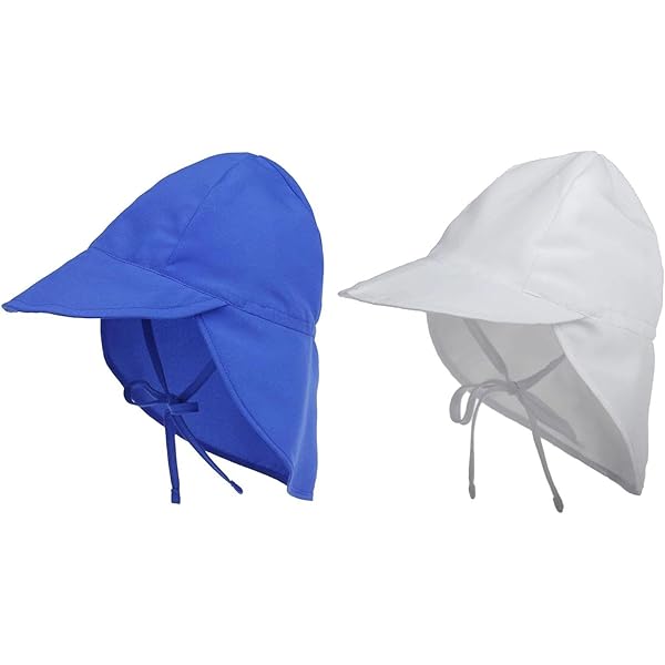 2 Cappelli Da Sole Per Bambini - Pieghevoli E Con Protezione Collo - Cotone Traspirante - Per Spiaggia E Outdoor - Foto 2