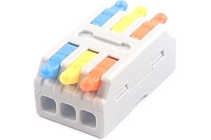 JOYELEC 13 Pezzi Compact Connettore,D3-3 Morsettiere Connettori Elettrici con Polo,Pezzi Terminali a Collegamento Rapido 3 entrate/3 uscite,cavi 0.08-2.5(4.0) mm²,250V,32A,allungare cavi e fai da te