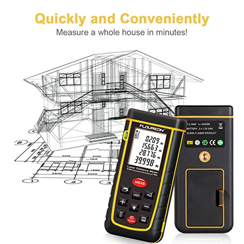 FLOUREON laser Entfernungsmesser Distanzmessgerät distanz messgerät 0,05-40 m Messbereich +/- 2mm Messgenauigkeit digitaler entfernungsmesser Laser Distanzmessgerät - 2