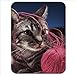 Produktbild All Tangled up Grey Cat with Ball of Wool Premium Quality Thick Rubber Mouse Mat Pad Soft Comfort