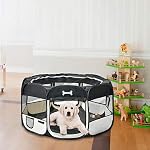 MC-Star-Oxford-Recinto-pieghevole-per-animali-cagnolini-cani-oche-porcellini-dIndia-gatti-per-interno-o-esternoNeroRosso