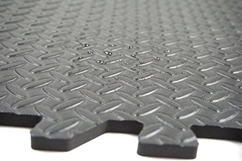 Good Times Schutzmatten Set, 6 EVA wasserdichte Puzzlematten, Bodenschutzmatten, Unterlegmatten, Fitnessmatten, Trainingsmatte, Bodenauflagen, mit Abschlussleisten, für Bodenschutz, Büro, Sport, Fitnessraum, Yoga, Judo, Keller, Matten Schutz vor Dellen, Kälte, Flüssigkeit, 62cm x 62cm x 1cm - 5