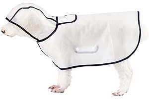 Lazyspace Dog Raincoat, Transparent Pet Rain Coat, Waterproof Puppy Rain Jacket, Lightweight Doggy Rainwear Clothes for Small Medium Dogs