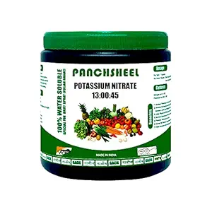 PANCHSHEEL Potassium Nitrate (kno3) NPK Fertilizer for Garden Plants and Crops (13:00:45) (Application: Direct Soil, Foliar Spray, Drip) 500g