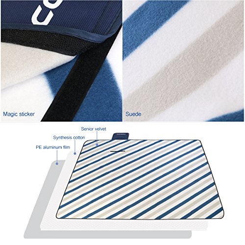 VORCOOL 200x200cm Picknickdecke Wasserdicht mit Tragegriff für Picknicks, Camping - 2