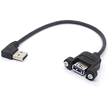 Cavo Prolunga USB 3.0 Ad Angolo Retto 3m | JacobsParts Maschio-Femmina | Retrocompatibile 2.0 5 Gbps - 4