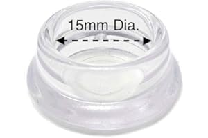 KEAY VITAL PARTS Furniture Cups. Carpet Protectors for Round Furniture Legs. Made in Germany (Clear, 15mm Inside Diameter - Please See Second Image Before Ordering This Size, Pack of 4)