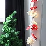 LED Herz Lichterkette 20er Partylichterkette Weihnachtslichterketten Deko für Innen Balkon Party Hochzeit Weihnachten batterie-betrieben Rattan Gewebe rot warmweiß 3.55m - 7
