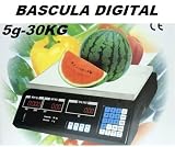  OFERTA! BASCULA DIGITAL COMERCIAL. BALANZA PESA DIGITAL ELECTRONICA PARA COMERCIO. 30KG.