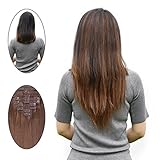 Remy Clip in Human Hair Extensions Full Head 16 Inch #4 100 Gram 10 PCS Clip in Hair Extensions Brown