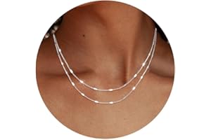 Maynor 2 Stück Halskette Damen Silber 925 Silberkette Damen 925 ohne Anhänger Sterling Silber für Stapelbar Hängend Anhänger Kette Frauen Schmuck 38CM/42CM