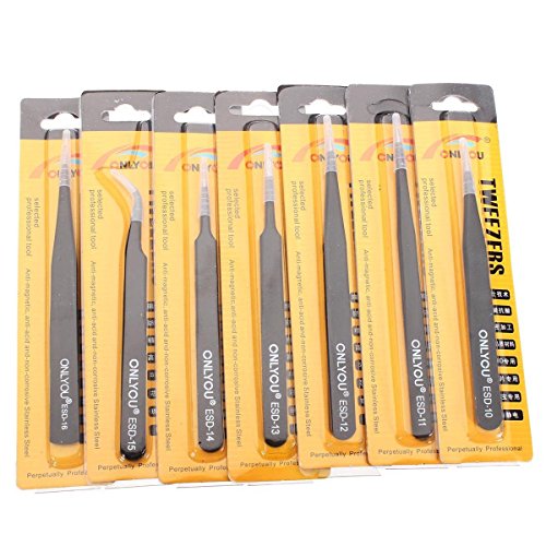 Pinzetten Set – NUOLUX Edelstahl Pinzette Reparatur Tools in 6 Größen 7ST - 2