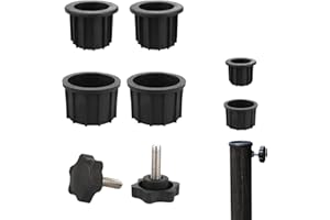 Kingovalley 4 Pcs Umbrella Base Stand Replacement Parts, Patio Umbrella Stand Replacement Parts with 2 Pcs M8 M8 Thread Replacement Hand Knob for Patio Umbrella Base Stand Replacement