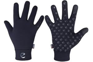 EGLOVE eQUEST Winter Elite Polartec - Premium Polartec Fleece Equestrian Gloves | Warm & Comfortable Touchscreen Horse Riding Gloves | Black